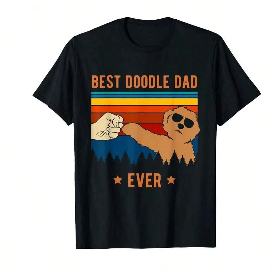 

Men T-shirt Fashion man clothes Best Doodle Dad Ever Funny Dog Goldendoodle For All Seasons Unisex Printe Breathable harajuku