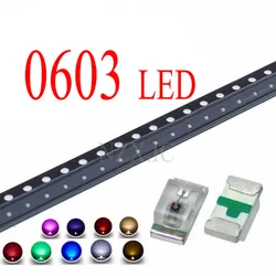 100pcs 0603 SMD LED White Red Blue Yellow Green Orange Warm White Pink Purple RGB Light Emitting Diode