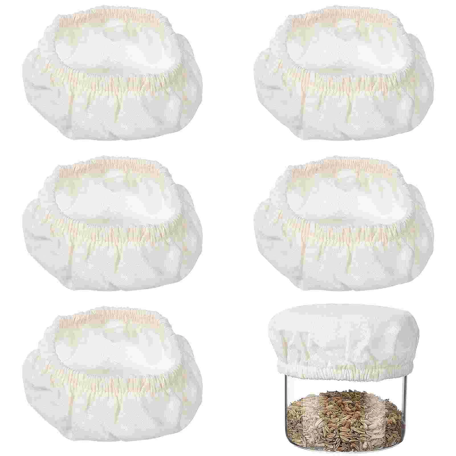 5 Pcs Fermentation Tank Cloth Cover Jars Lid Covers Bread For Rising Storage Bottle Pure Cotton Sourdough Fabric Bowl