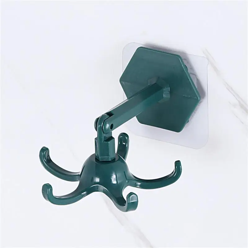 Wall Mounted 360° Rotating Kitchen Gadgets Bracket Accessories Bath Hook Five-claw Hook For Kitchen Storage Racks Organizer