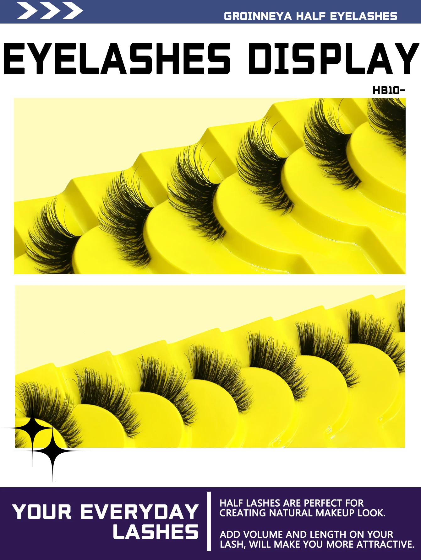 Veltrinay Halbwimpern, natürliche künstliche Wimpern, zarte Katzenaugenwimpern, klares Band, Akzent, kurze falsche Wimpern, Make-up – Detail 5