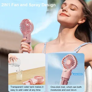 Humidifier portable portable fan, portable fog fan with water humidifier, rechargeable USB mini 6 Main Sales Humidifier Fan - №6