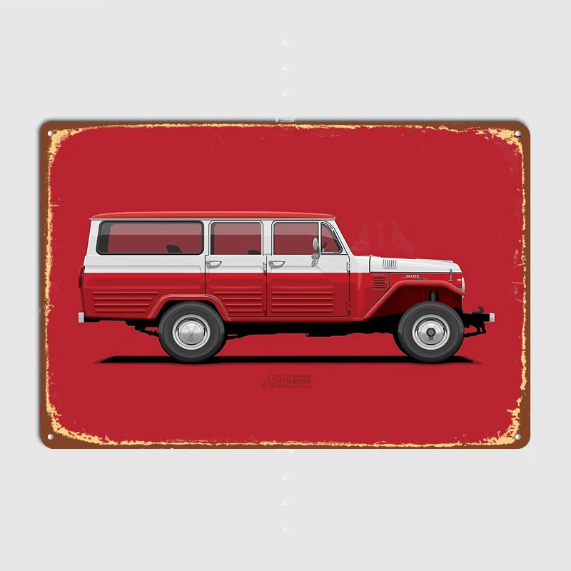 Red Station Wagon FJ55 Pick Up Yellow FJ45 Multiple Color Posters Metal Sign Poster Bar Bedroom Wall Home Decor Room Decoration