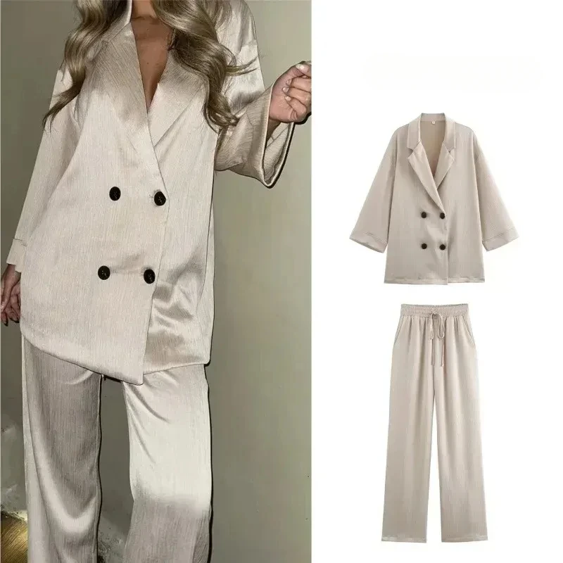 

TRAFZR Women's Clothing Trend 2024 Sets Two Pieces Modern Elegant Casual Set Piece Outfit Luxury Womens Pants Fashion Outfits