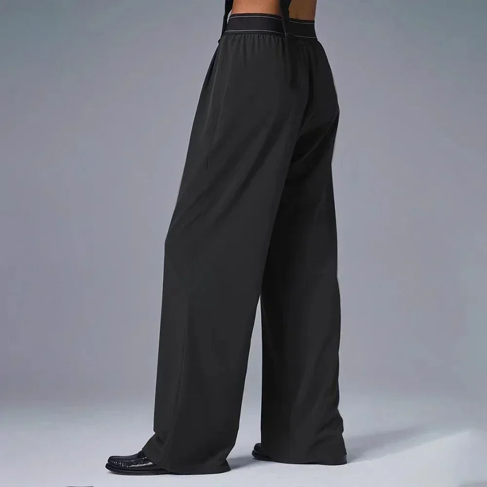 

@LO Yoga Suit Up Trouser (Regular) Fashionable Loose Straight Leg Suit Pants Elastic Belt Comfortable Lightweight Pants