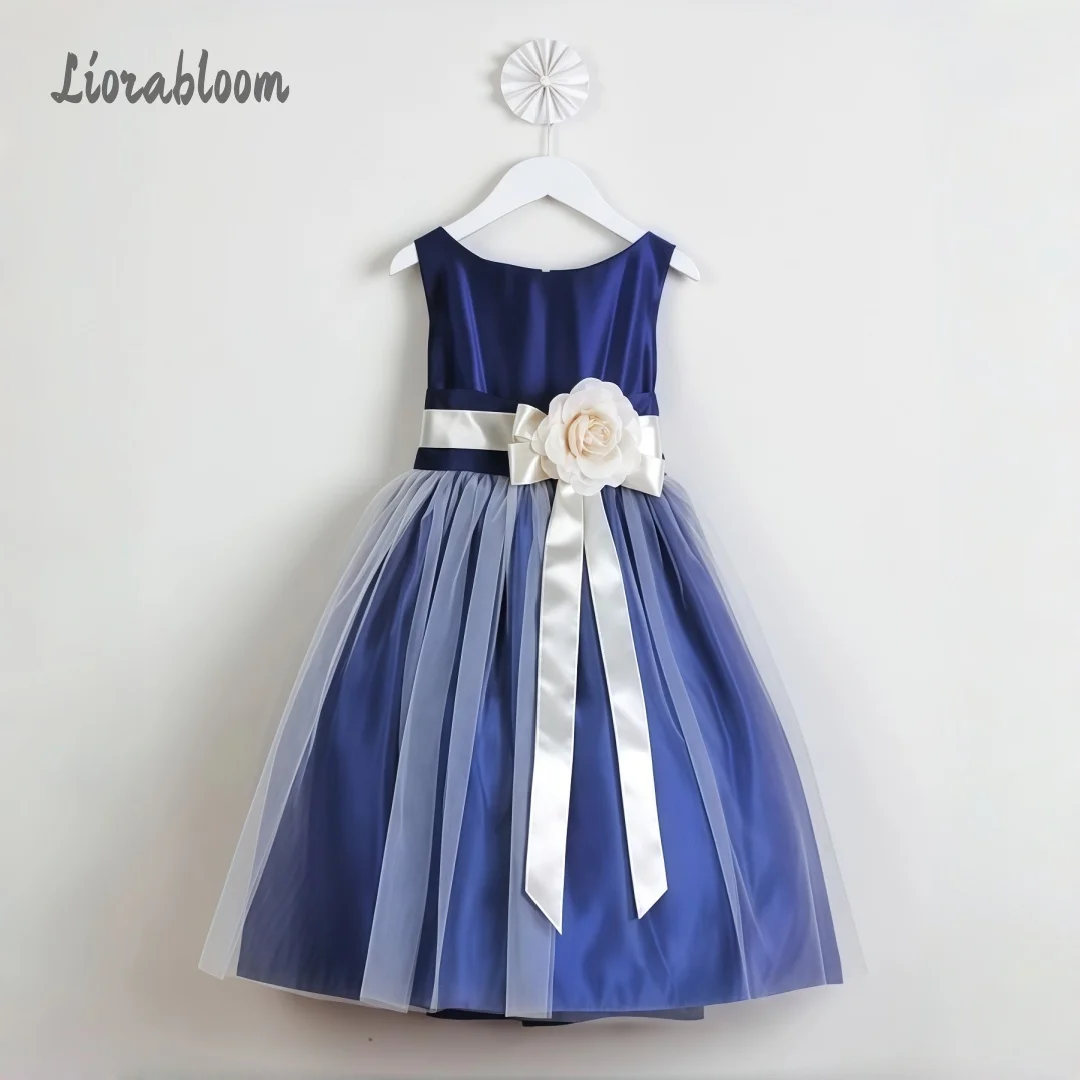 Abito da damigella personalizzato in pizzo, vestito da principessa in tulle con allacciatura posteriore, abito da festa nuziale