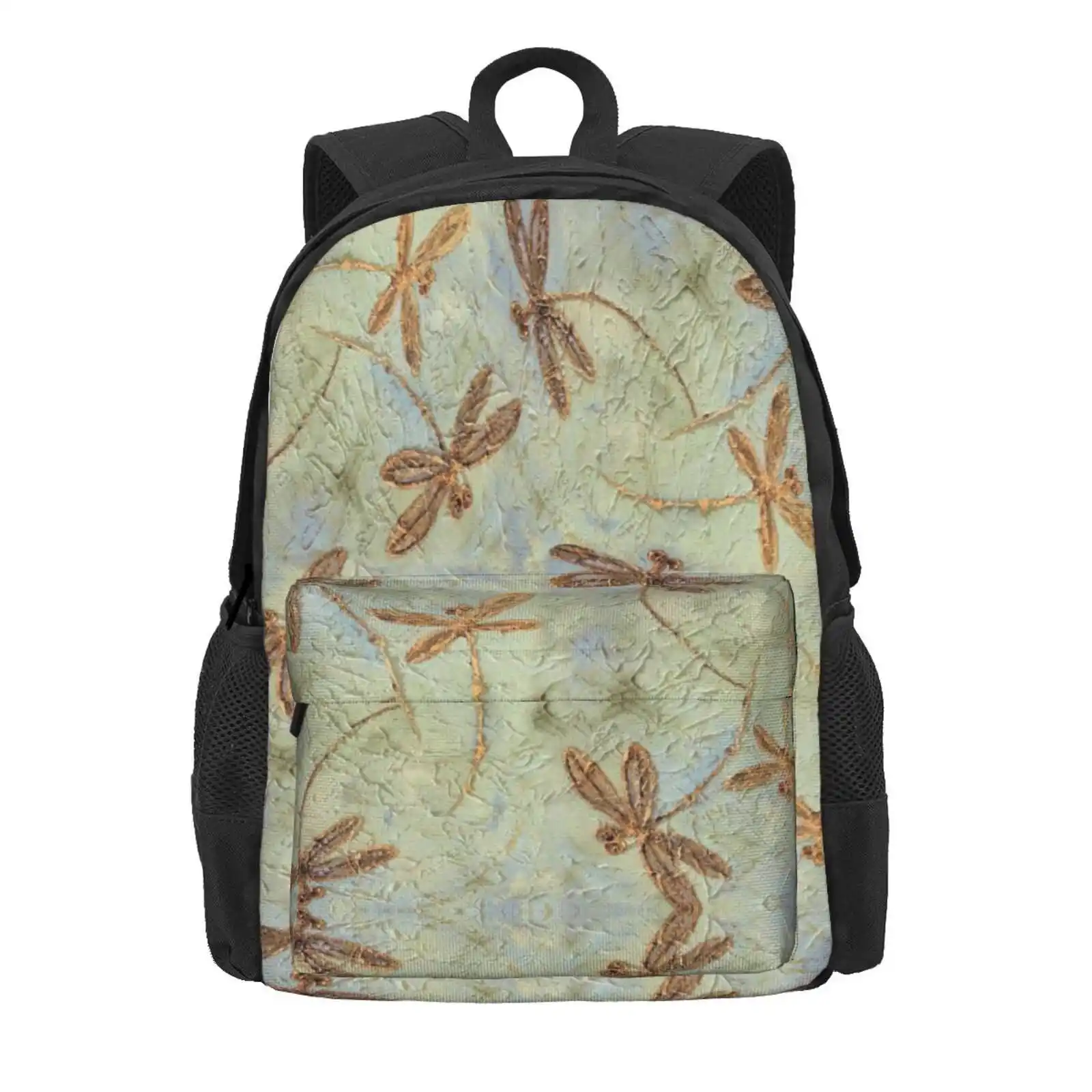 Dragonfly Dance Gold Hot Sale Schoolbag Backpack Fashion Bags I Love Dragonflies Dragonfly Theme Dragonfly Ideas Dragonfly