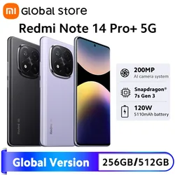 Xiaomi Redmi Note 14 Pro Plus 5G Smartphone Global Version 120W 200MP OIS Camera Snapdragon 7s Gen 3 CPU 6.67