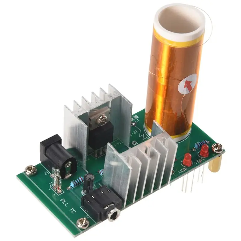 Leading-1Set Mini For Tesla Coil Kit 15W Mini Music Tesla Coil Plasma Speaker Tesla Wireless Transmission DC 15-24V DIY Kits