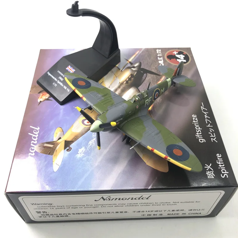 1: 72 Ns Model World War Ii Spitfire Fighter Simulation Alloy Fighter Model Finished Decoration Airplane Boy Toy Christmas Gift