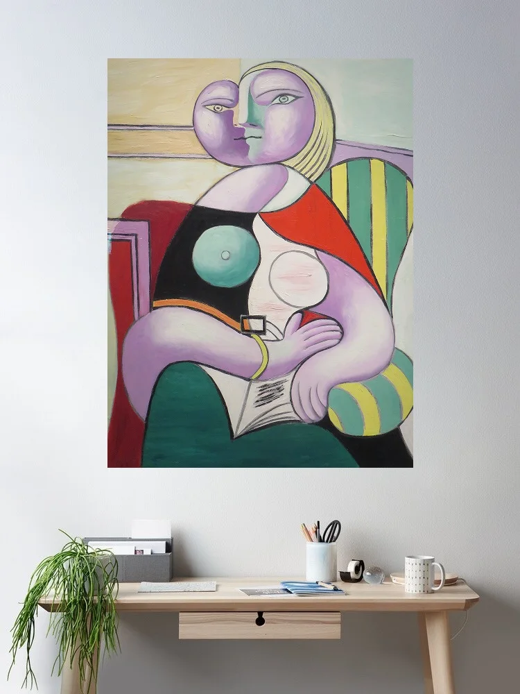 

Reading Woman, 1932. Boisgeloup. Musée national Picasso-Paris, Art Print Canvas Poster, Living Room Decor, Home Wall Picture