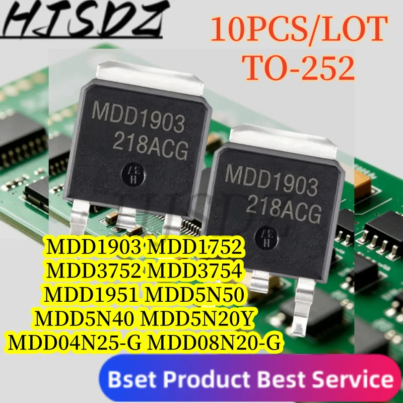 TO-252【10PCS/LOT】MDD1752 MDD1903 MDD1951 MDD3752 MDD3754 MDD4N20Y MDD5N40 MDD5N50 ME04N25-G ME08N20-G