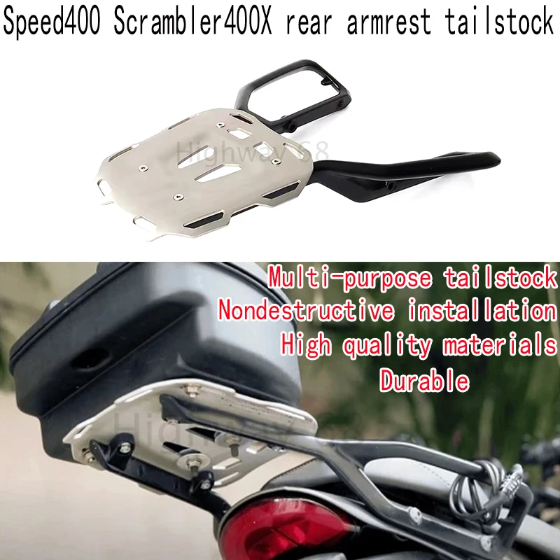 For Scrambler400X Luggage Rack Speed400 Modified Rear Armrest Rear Tail Rack Tail Box Rack