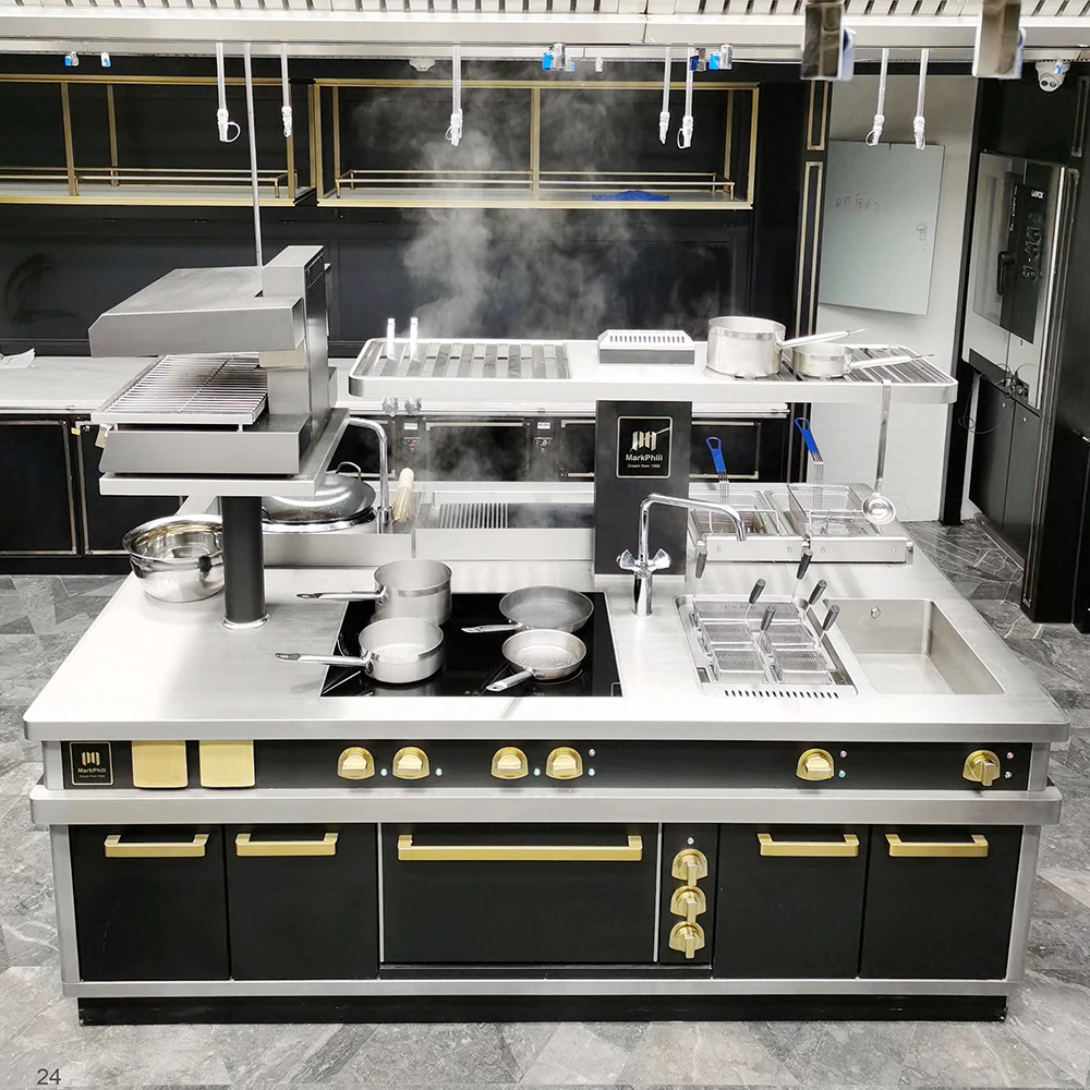 Commercial Gas Combination Restaurant Catering Kitchen Equipment Stainless Steel 3-Year Warranty Zhonghui Model 008 Easy