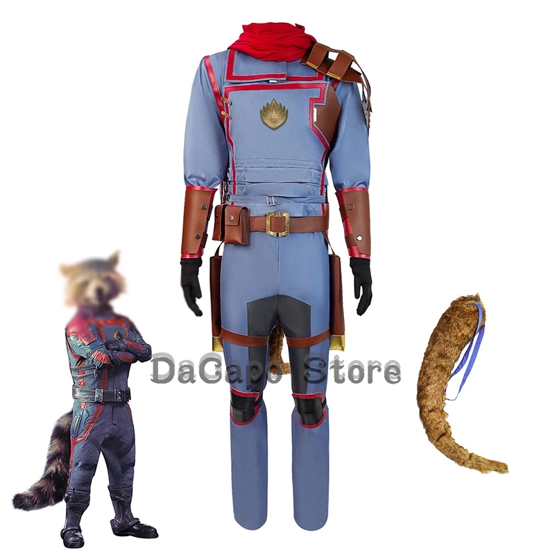 

Film Rocket Cosplay Raccoon Cosplay Comic Costume Unisex Galaxy Uniforms Halloween Anime Movie Outfit Tail Guardians Roleplay