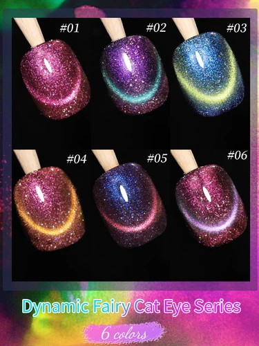 Imagen 2 del producto Juego de esmaltes de uñas en Gel con forma de ojo de gato, 6 uds., 15ml, contiene imanes, arte de uñas semipermanente, remojo de uñas UV LED, salón de uñas DIY