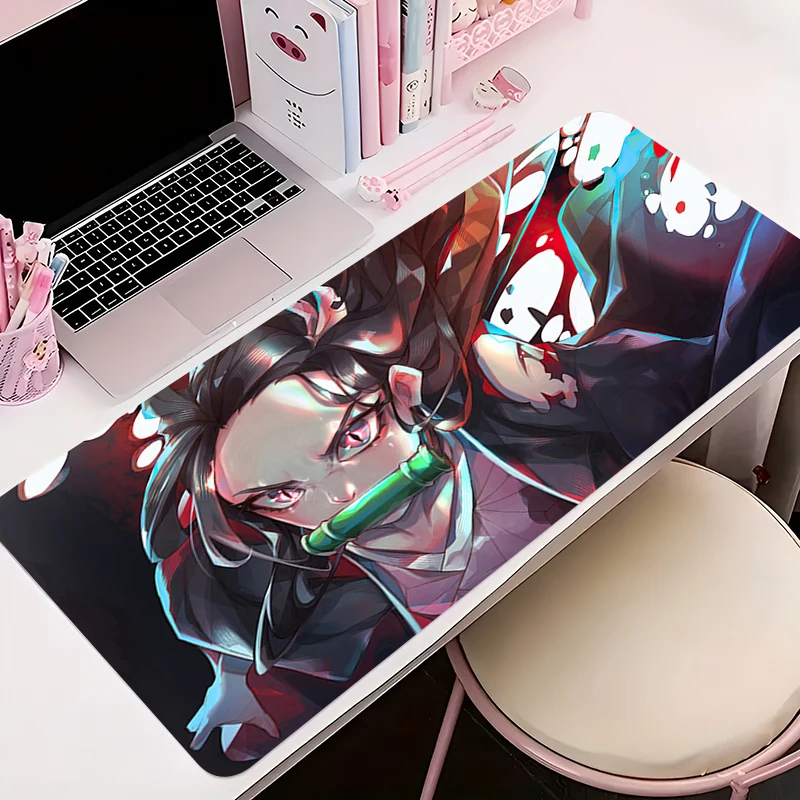 

Gamer Anti-slip Mouse Pad Large Anime Desk Mat Gaming PC Accessories Computer Mousepad Extended Demon Slayer Nezuko Keyboard Mat