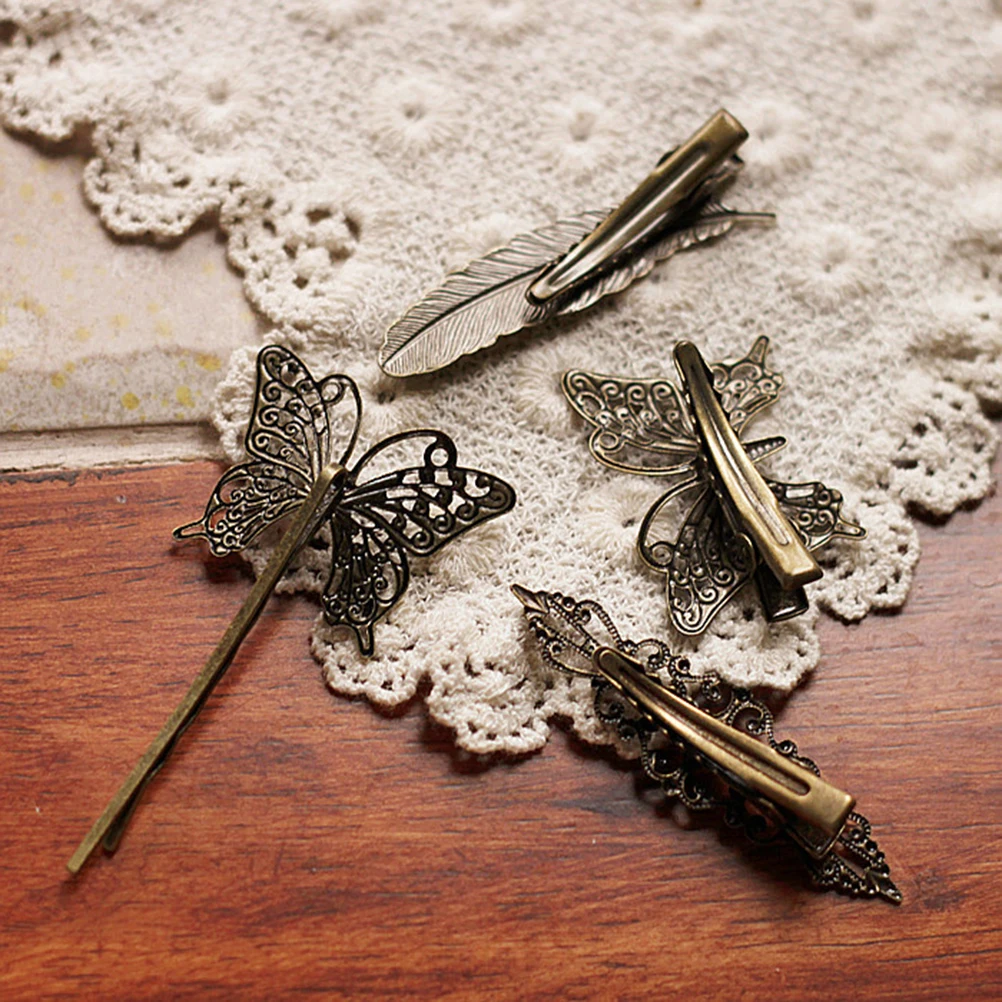 

4Pcs Vintage Hair Clips Bronze Headwear for Party Prom Wedding Summer Picnic Vintage Bronze Hariclip Hair Clip