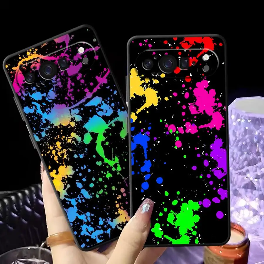 

Rainbow Paint Splatters Funda Phone Cover Case for Google Pixel 10A 9a 7a 6a 8a 6 7 8 Pro 10 9 Pro XL