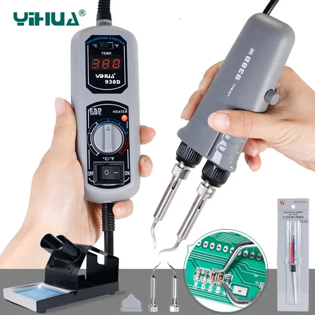 YIHUA 938D Portable Tweezers Soldering Station 110V 220V YIHUA Tweezers Soldering Iron Station Welding Tool