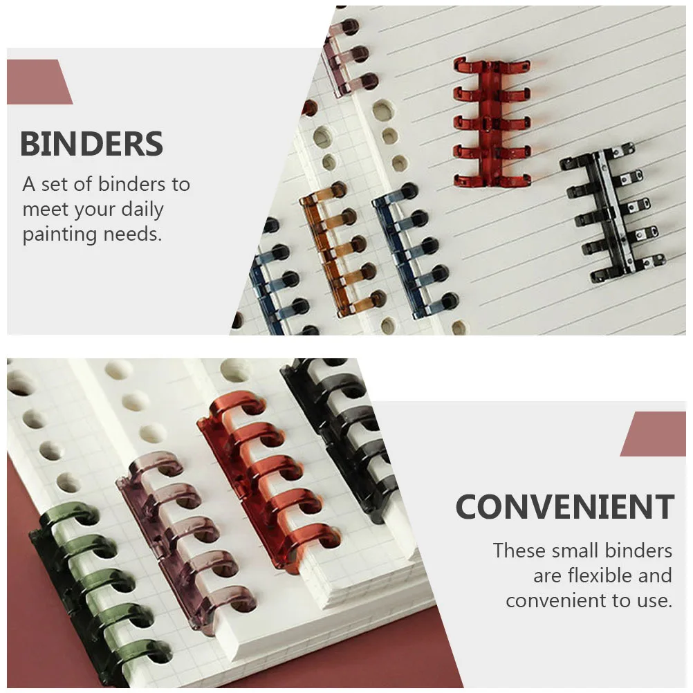 

15Pcs Loose Leaf Binder Plastic Flexible Five-Hole Segmented Binders Creative Stationery Office School Scrapbook