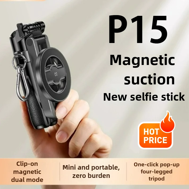 

4in 1 Magnetic Selfie Stick Tripod Extendable Phone Stand with Remote Compatible with IPhone/Android，Mini Selfie Stick