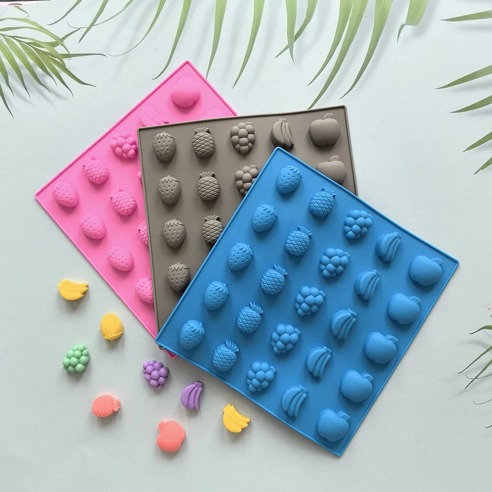 Best Sellers cute Mini Silicone Chocolate Rubber Molds Fruit Ice Cube Tray Non-stick Jelly Cake Decoration Tool xt440-LJX