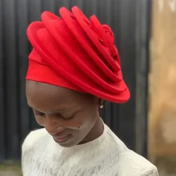 2025 Elegante berretto a spirale per le donne Afrcian Head Wraps Turbante femminile Nigeria Copricapo Festa di nozze Auto Gele Copricapi Cappello