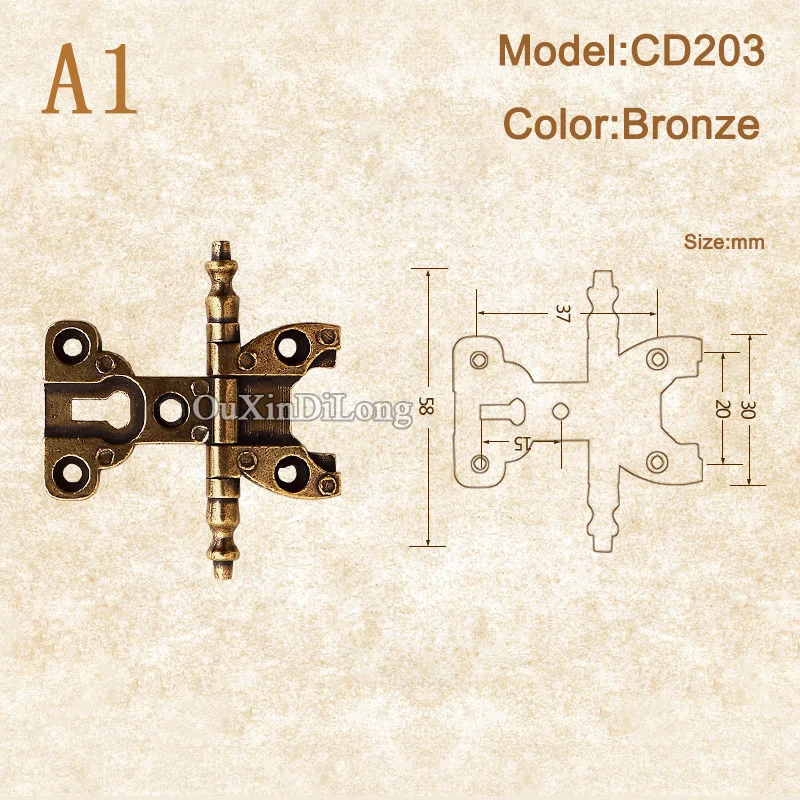 

Classic 4PCS Zinc Alloy Antique Furniture Hinges Cupboard Wardrobe Close Bookcase Cabinet Hinges Wood Case Box Dresser Hinges