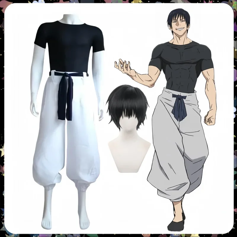 Fushiguro Toji Cosplay Costumes Wig Halloween Anime JJK Clothes