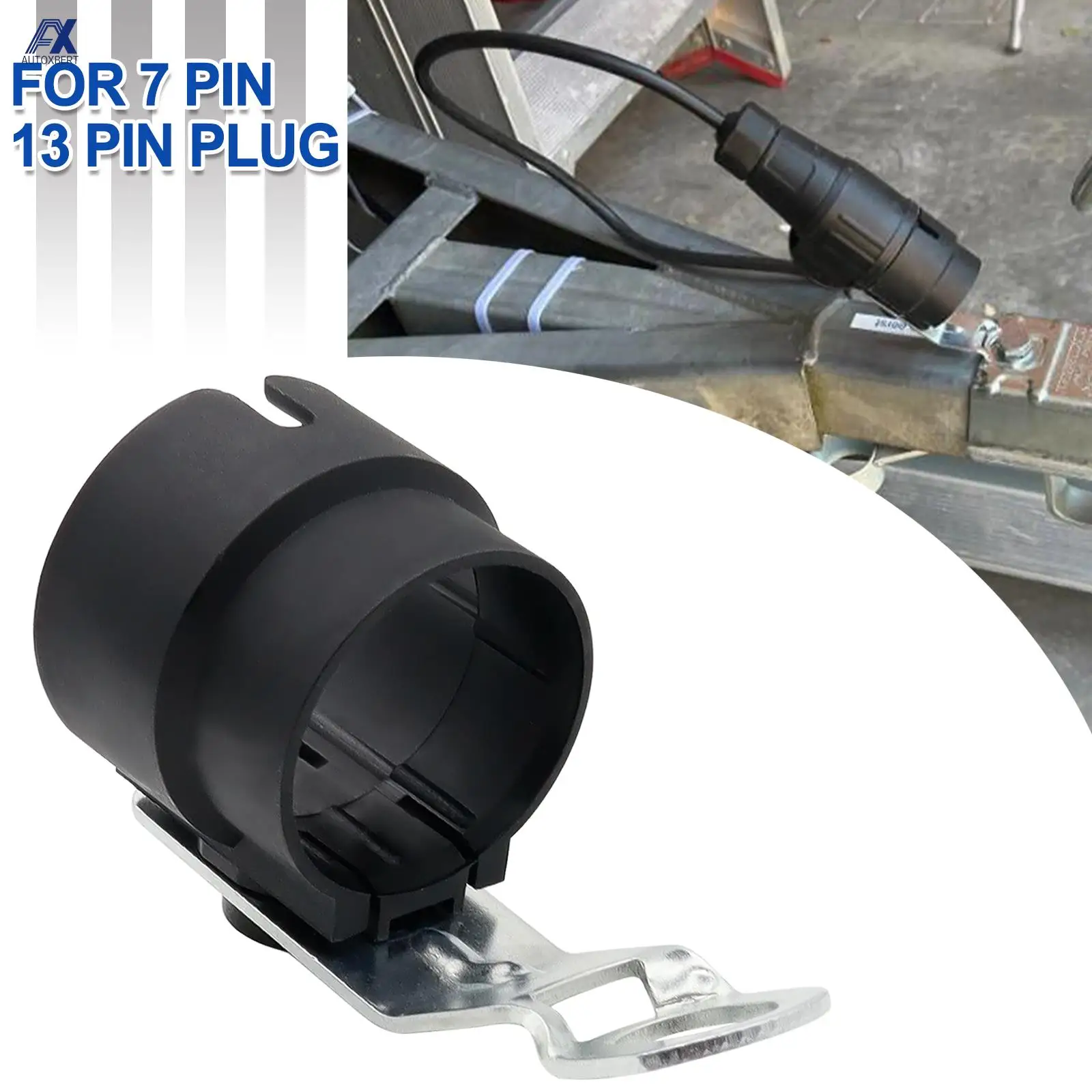 Black Trailer Plug Holder 7 pin /13 pin Trailer Connector Trailer Parts Mounting On Trailer Drawbar Parking Cover Accessories