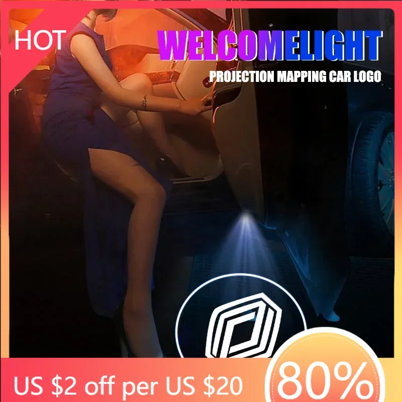 

Для Renault 2026 Новые колпаки ступиц для Renault Clio RS Captur Kadjar Scenic Koleos Duster Megane 2 шт. светодиодные HD дверь автомобиля Добро пожаловать свет