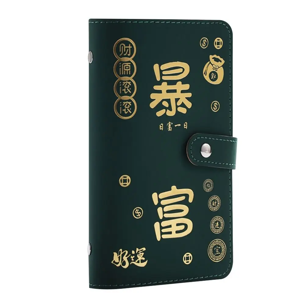 Get Rich Overnight 100 Envelopes Money Saving Challenge PU Large Capacity Savings Binder Waterproof Portable