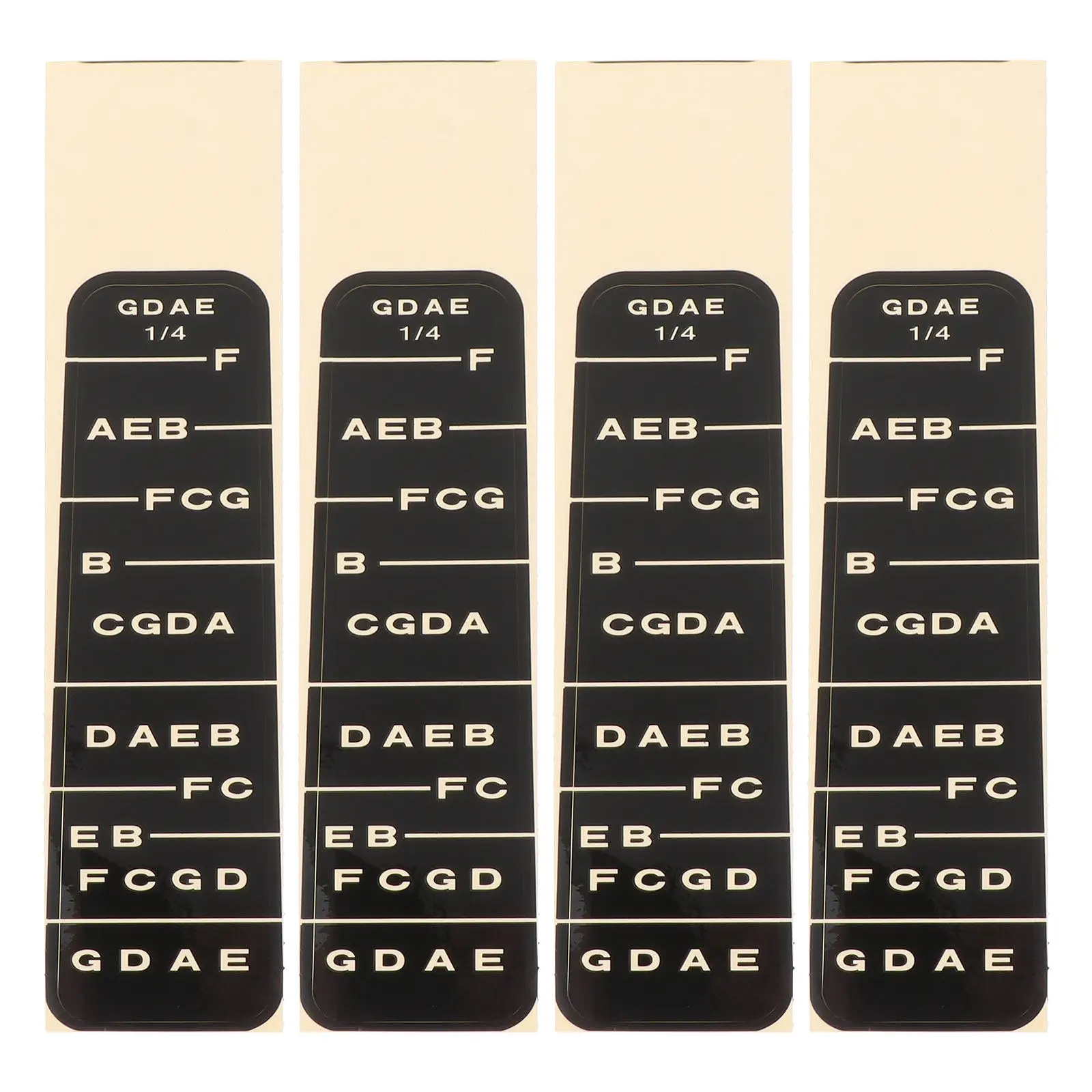 4Pcs Violin Fretboard Stickers Intonation Decals Finger Guide for 4 1 2 Size Violin Note Location Trainer Lightweight Reusable