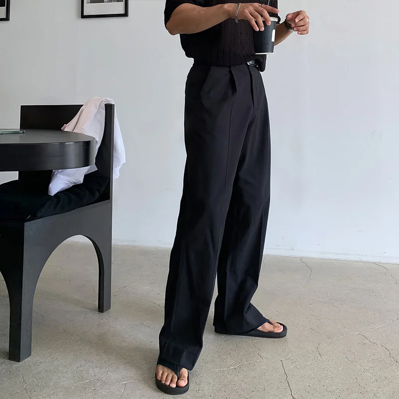 Summer Pure Linen Pants for Men, Loose Straight Casual Pants for Men, Elastic Waist Linen Pants for Men, Cotton and Linen Long Pants