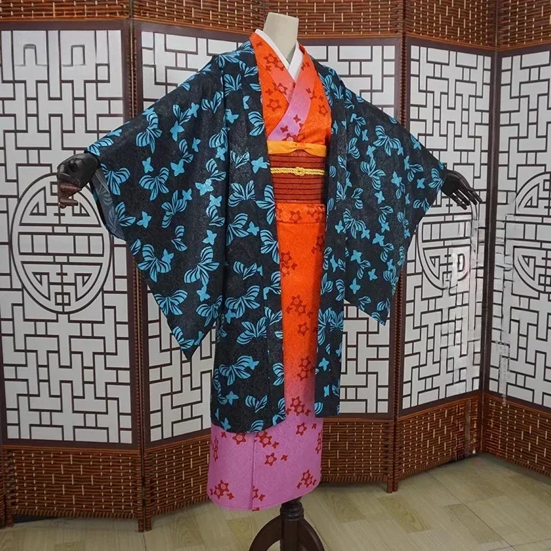 Anime japonés Ubuyashiki Amane Kimono Cosplay disfraz peluca Ubuyashiki Kagaya Cosplay Halloween convención mujer traje de escenario