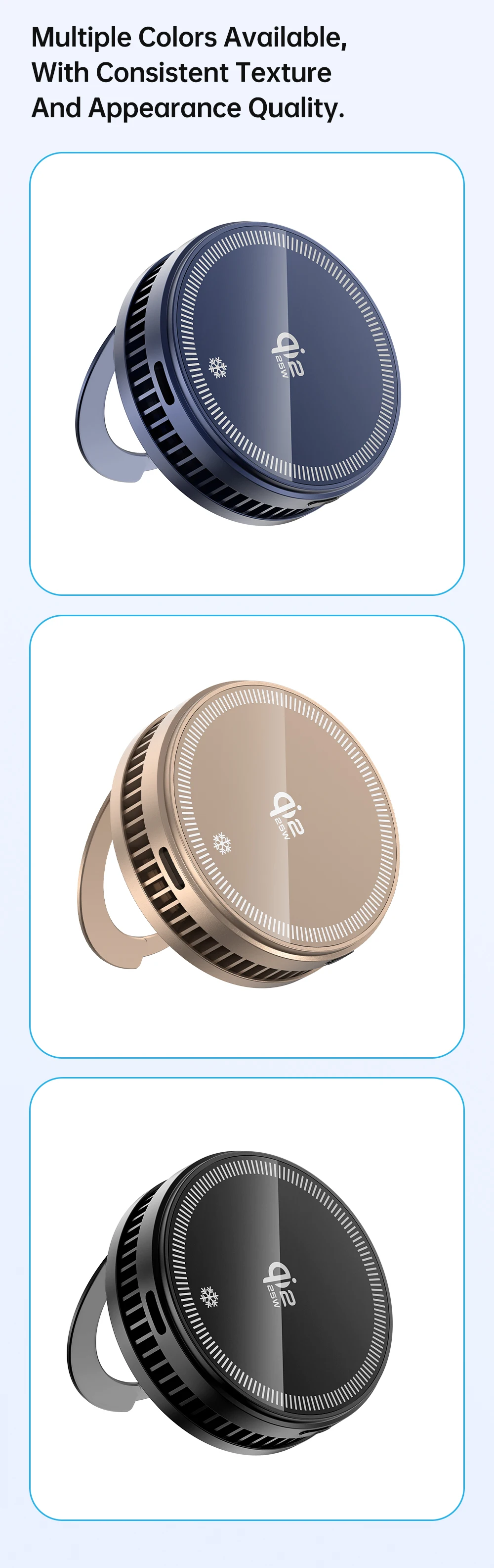 QI2 Magnetic Stand Refrigeration Wireless Charger 25W Fast Charging Ice Cooling MacSafe Car Phone Holder Bracket For Phone