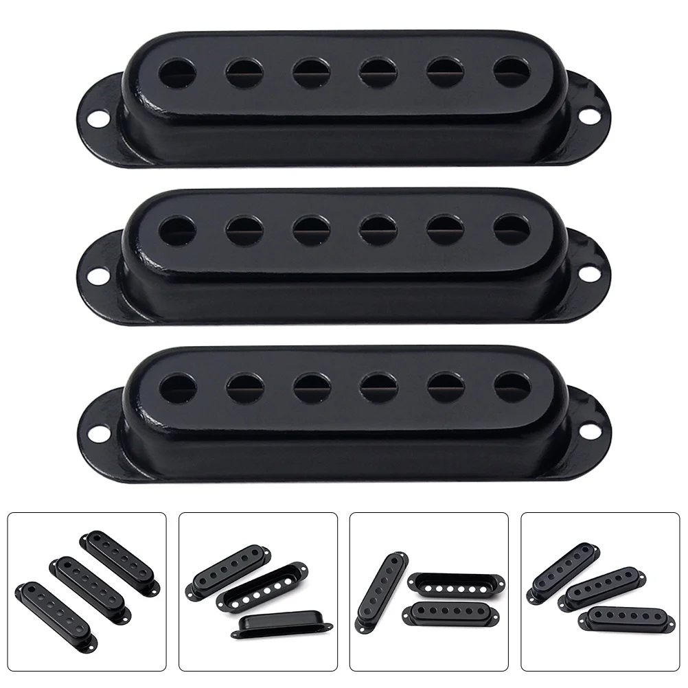 

3 Pcs Single Pickup Copper Cover Guitar Covers Protection Cap Coil Red Accessories for Electric Metal Bass