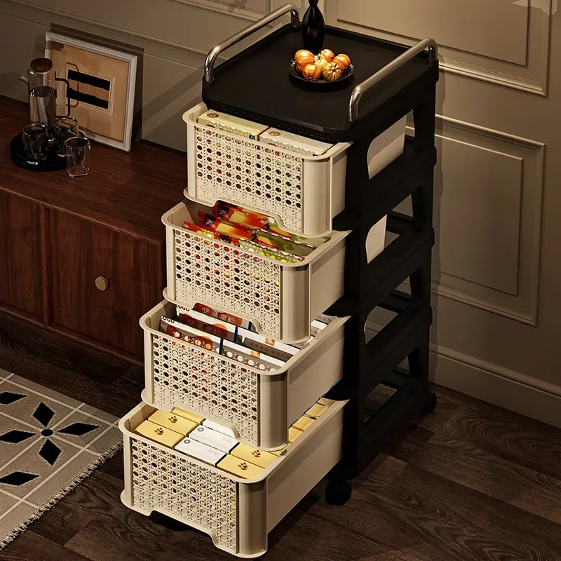 Multi Tier Living Room Organizer Living Room Cabinets Furniture Cross Border Vintage Drawer Type Rolling Cart Storage Cabinet
