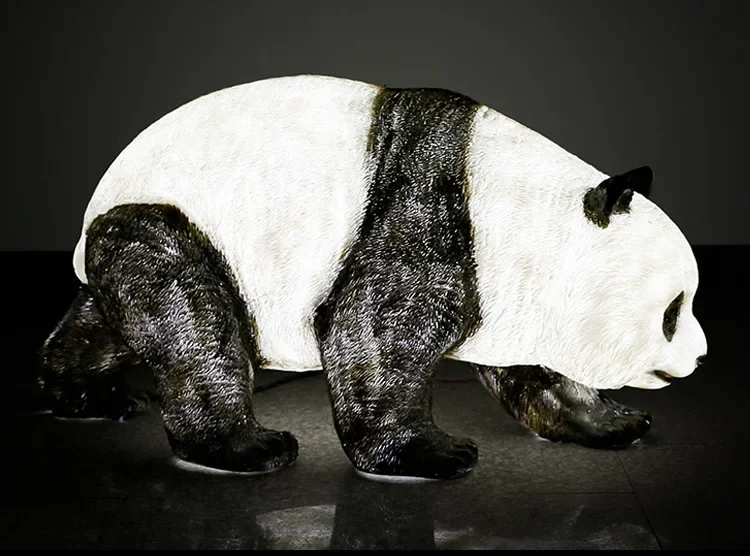 Panda ornament outdoor garden landscape decoration fiberglass animal sculpture courtyard sub-shopping mall decoration