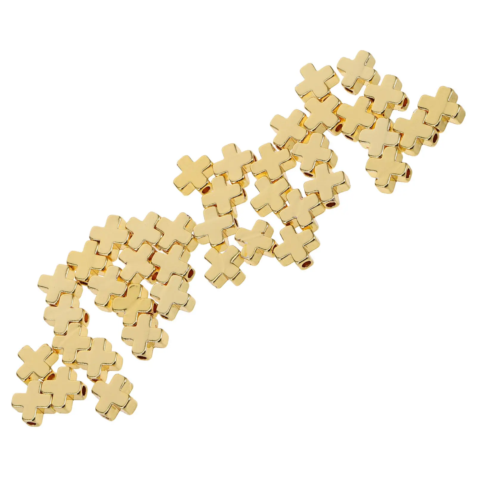 

40Pcs Gold Plated Cross Beads DIY Jewelry Spacer Beads for Bracelets Necklaces Handmade Art Crosses for Jewelry Making