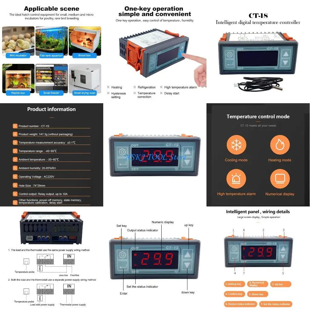 

L8RC Digital Thermostat Controller with LCD Display Heating Cooling Thermostat