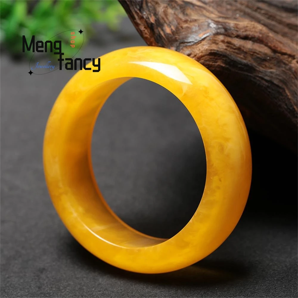 Natural Baltic Chicken Butter Beeswax Amber Bangle Clear Mind Nature High-grade Exquisite Fashion Luxury Jewelry Holiday Gifts