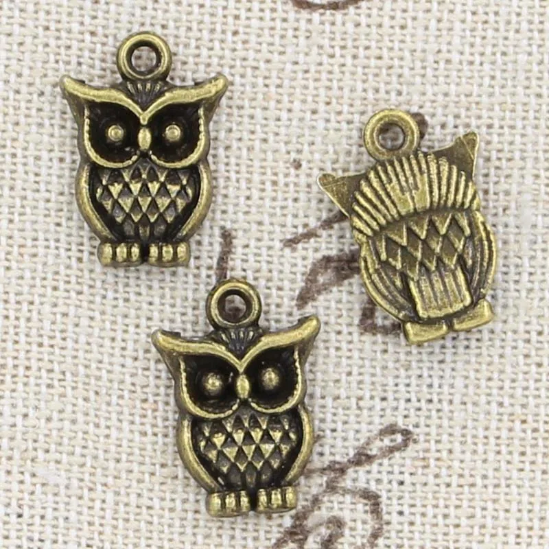 15 sztuk Charms sowa 16x12mm Antique Making wisiorek fit, w stylu Vintage tybetański brąz srebrny kolor, ręcznie robiona biżuteria DIY