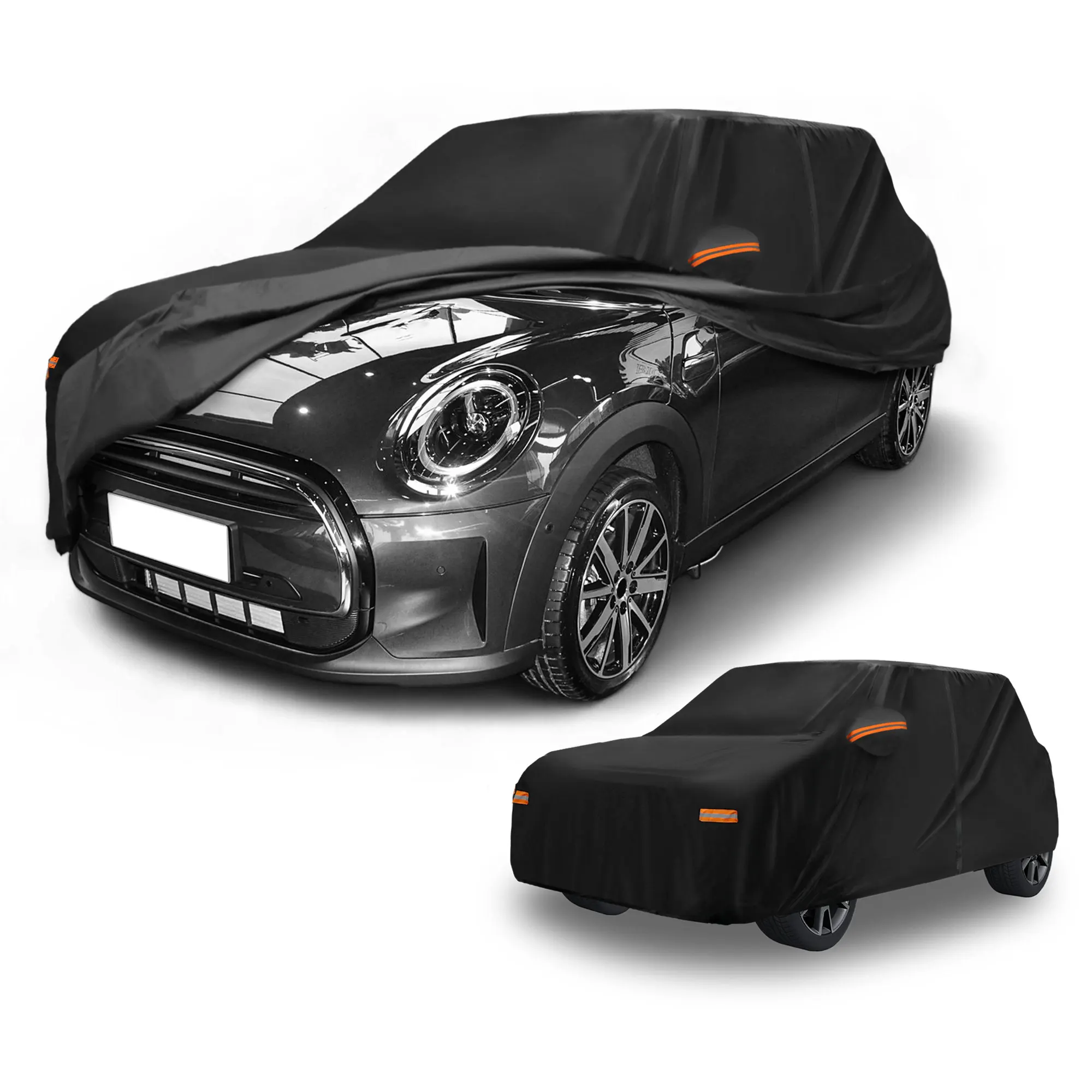 UXCELL Car Cover Waterproof All Weather Rain Protection Full Exterior 190T-PU Cover for Mini Cooper 4DR with Reflective Strips