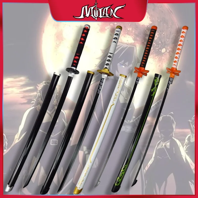 

104 см Kimetsu No Yaiba ABS Nichirin Blade, ручное Сращивание, искусственное оружие, рассекающая фигурка, реквизит, cos Kyoujurou katana, безопасная игрушка