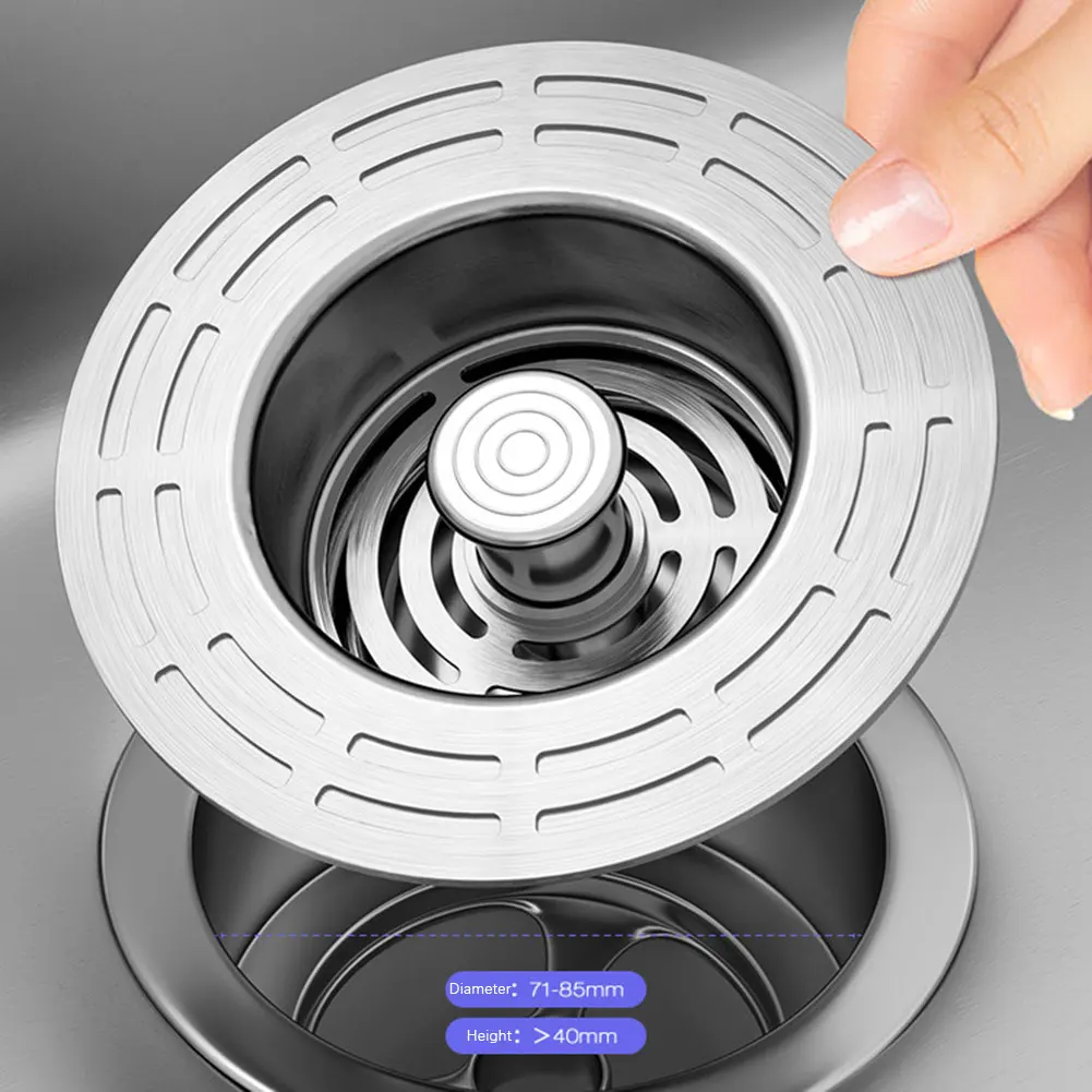 

Sink Drain Strainer,Stainless Steel Pop Up Sink Stopper,Anti-Clogging Sink Food Catcher Basket For Bathroom Kitchen