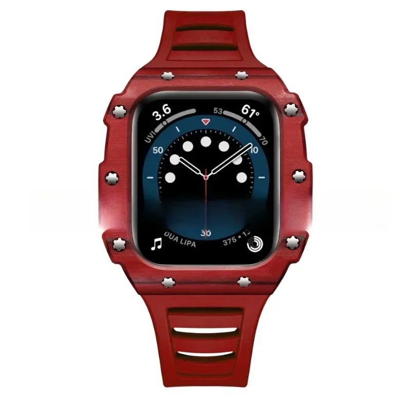 

Applicable to Apple Watch, Carbon Fiber Case iWatch 6/7 Generation 40/41/44/45mm Strap Modified Case
