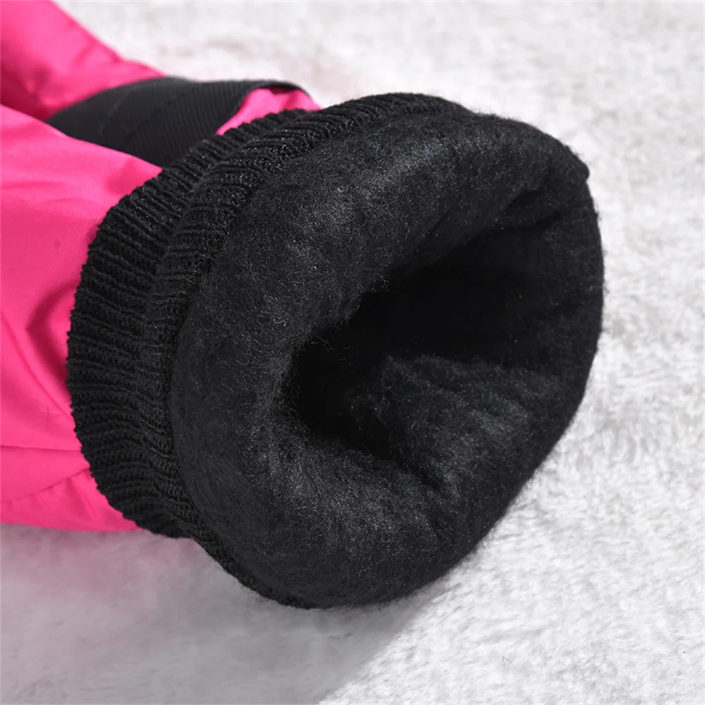 Winter Style Outdoors Ski Glove For Unisex Plush Thickening Warm Waterproof Windbreak Ride Keep Out The Cold Cotton Gloves