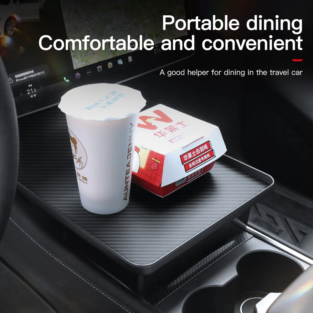 YZ For Tesla Model 3 Y 2021-2024 Dining Tray Central Control Plate Board Center Console Drink Fast Food Table Holder Accessorie